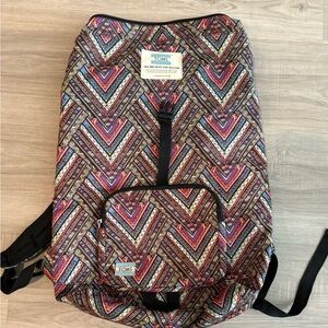 TOMS Large Backpack Multicolor Herringbone Aztec Design Hiking